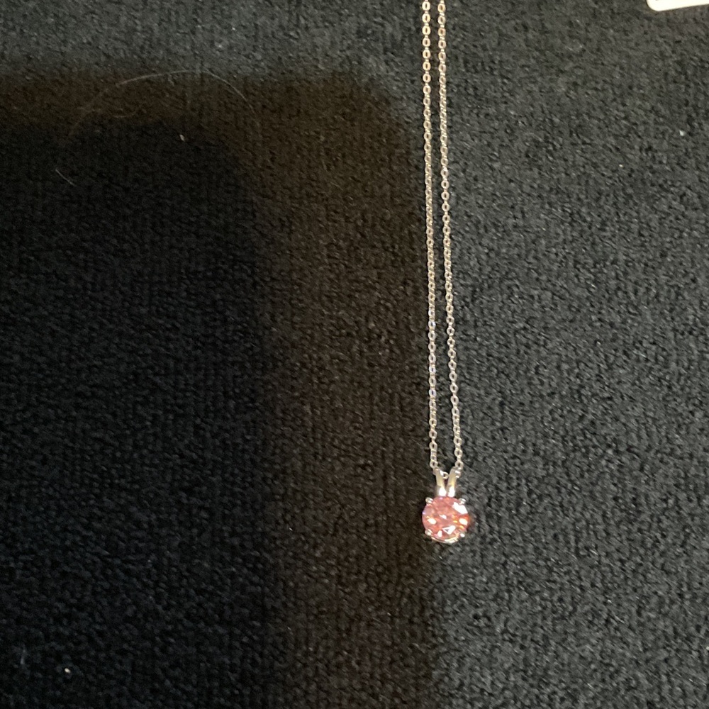 Elegant Silver Necklace with Pink Gemstone
